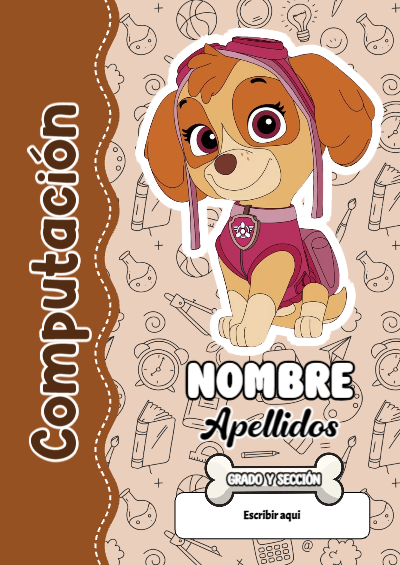 Portada de PAW Patrol de Computación para cuaderno personalizada para imprimir - creación especial de Mini Canva