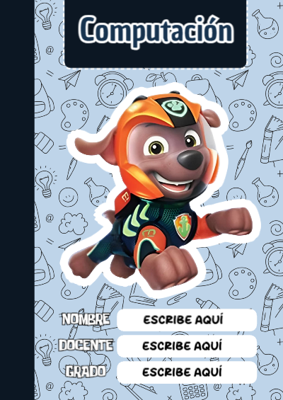 Portada de PAW Patrol de Computación para cuaderno fácil de imprimir - ideal para el nuevo año escolar