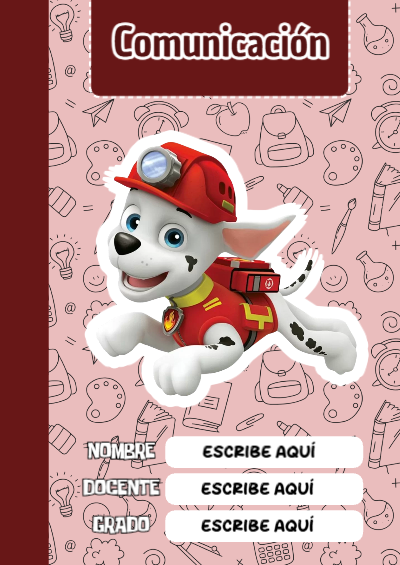 Portada de PAW Patrol de Comunicación para cuaderno colorida y creativa - diseño escolar moderno