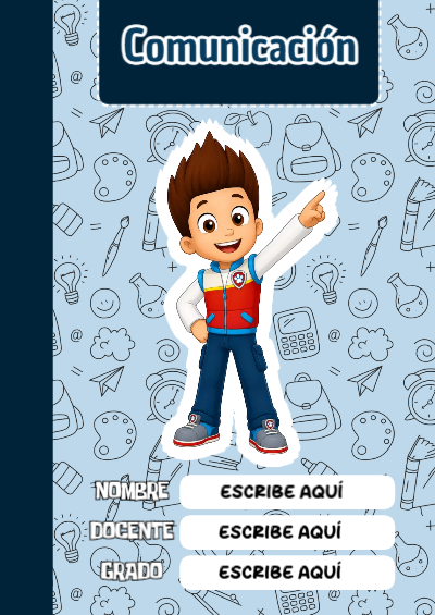 Portada de PAW Patrol de Comunicación para cuaderno con diseño bonito - para el regreso a clases