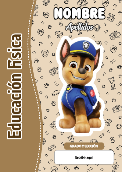 Portada de PAW Patrol de Educación Física para cuaderno con estilo creativo - perfecto para organizar tus apuntes