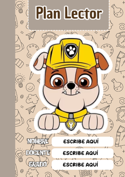 Portada de PAW Patrol de Plan Lector para cuaderno colorida y creativa - para todas las edades y grados