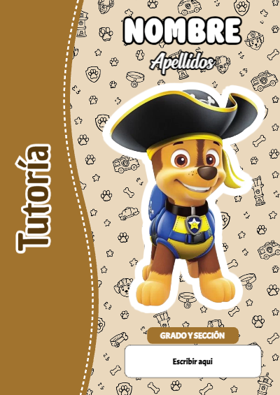 Portada de PAW Patrol de Tutoría para cuaderno para estudiantes - disponible para descarga gratuita