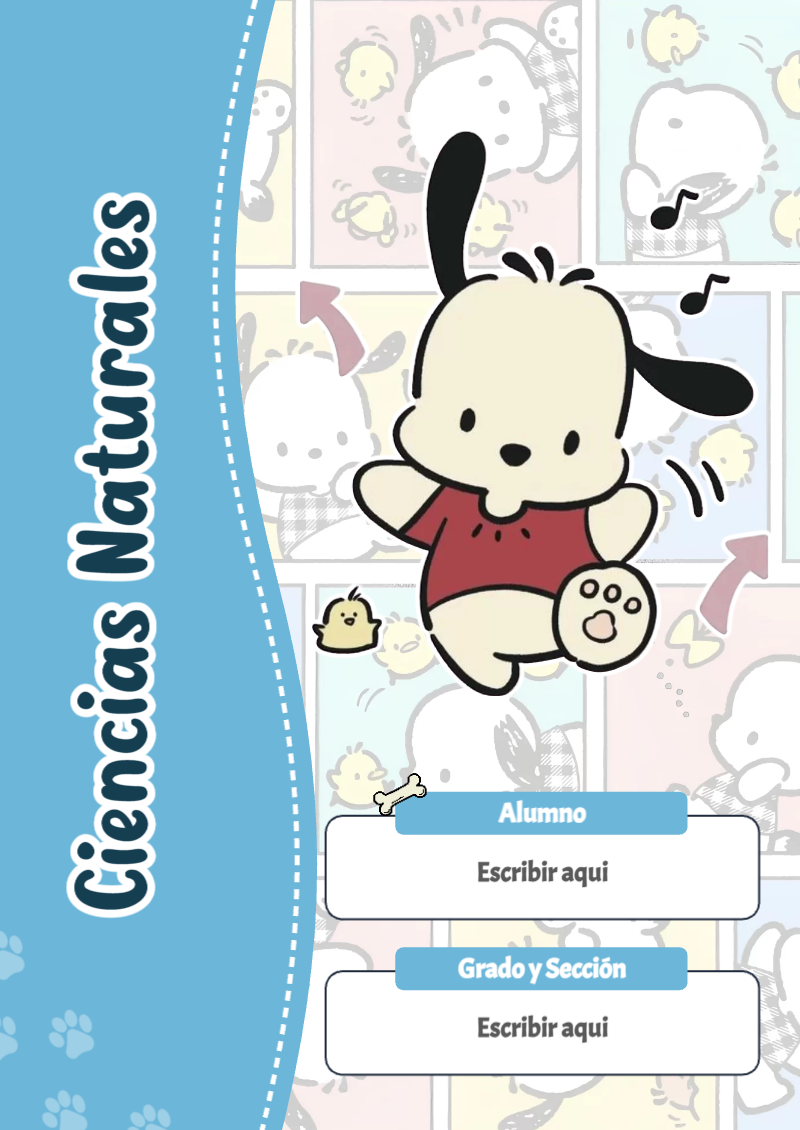 Portada de Pochacco de Ciencias Naturales Editable para Imprimir Gratis
