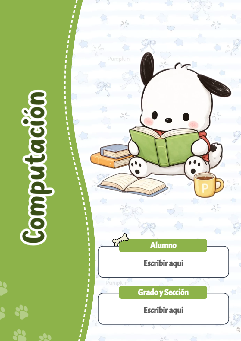 Portada de Pochacco de Computación Editable para Imprimir Gratis