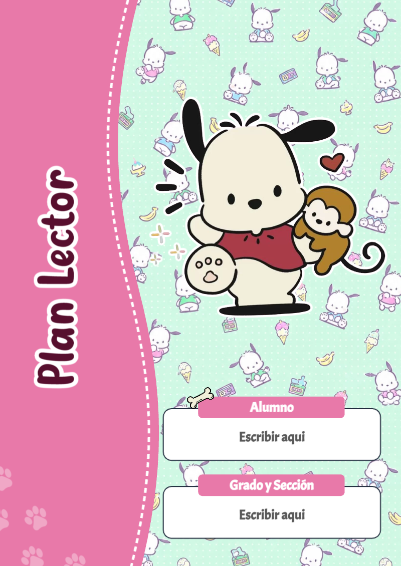 Portada de Pochacco de Plan Lector Editable para Imprimir Gratis