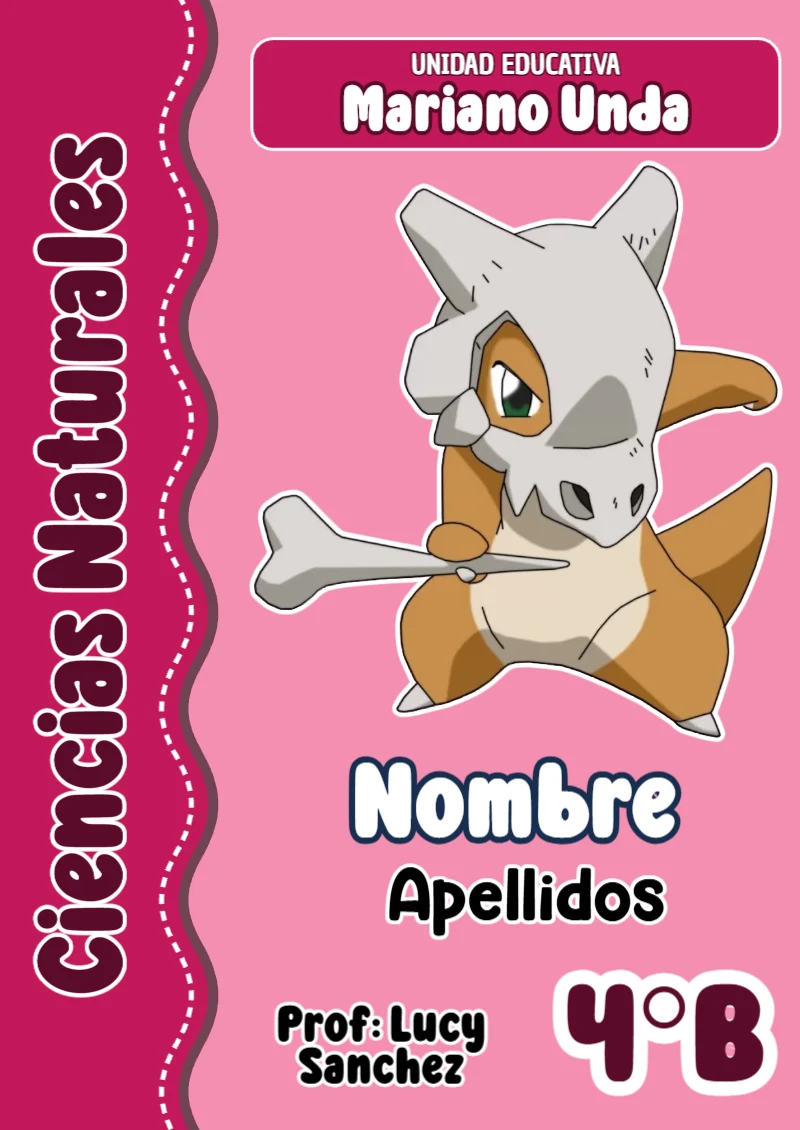 Portada de Pokemon Ciencias Naturales para cuaderno escolar creativa - tendencia educativa 2026