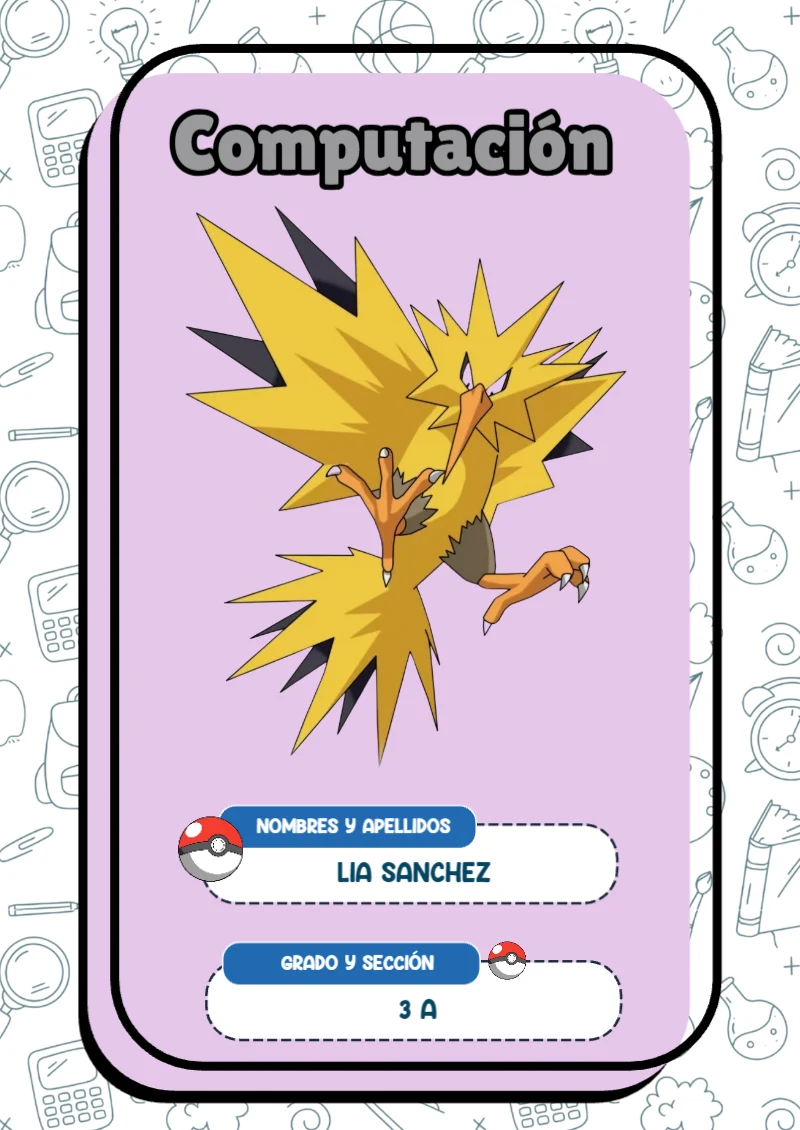 Portada de Pokemon Computación para cuaderno decorativa y bonita - estilo único para estudiantes