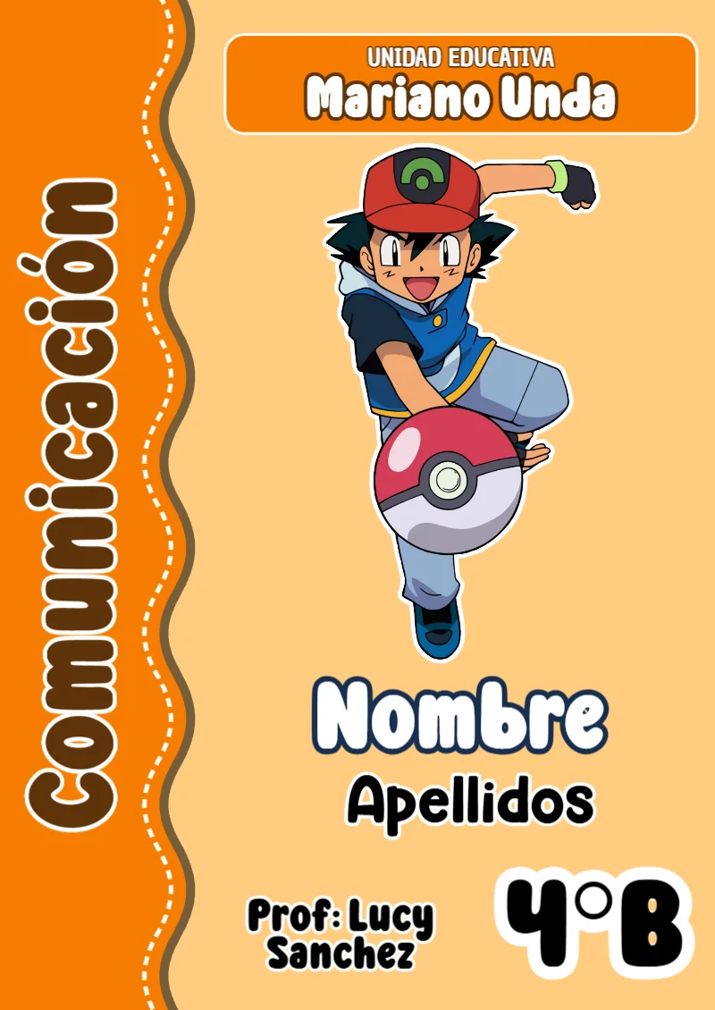 Portada de Pokemon Comunicación para cuaderno con diseño bonito - perfecto para organizar tus apuntes
