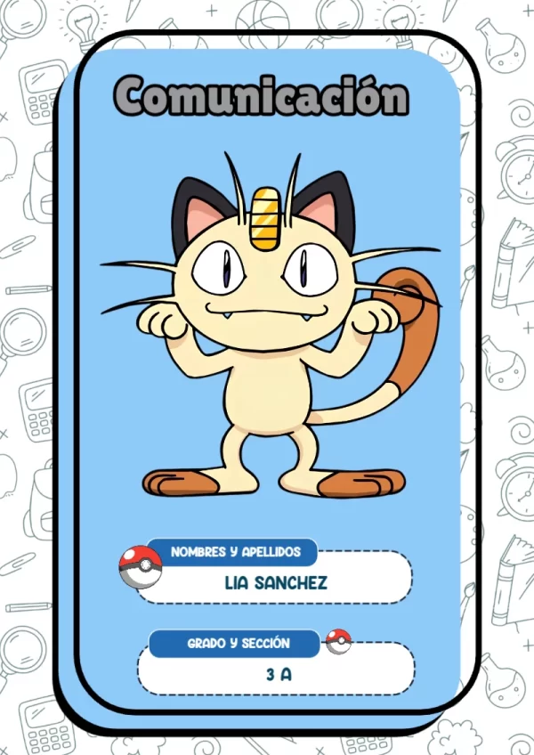 Portada de Pokemon Comunicación para cuaderno para primaria - perfecto para organizar tus apuntes