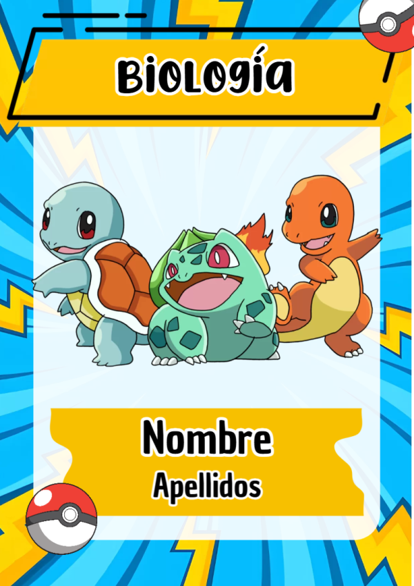 Portada de Pokemon de Biología para cuaderno para clases - ideal para cuadernos de espiral