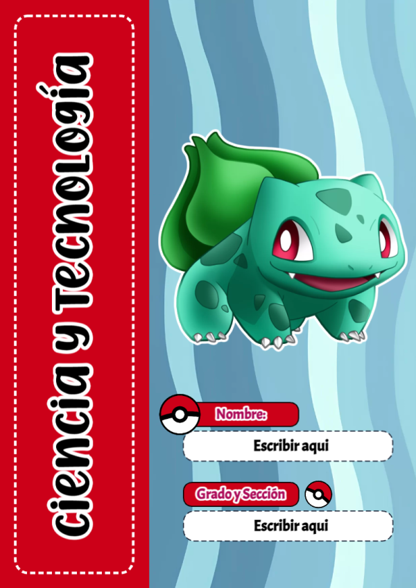 Portada de Pokemon de Ciencia y Tecnología para cuaderno con estilo creativo - disponible para descarga gratuita
