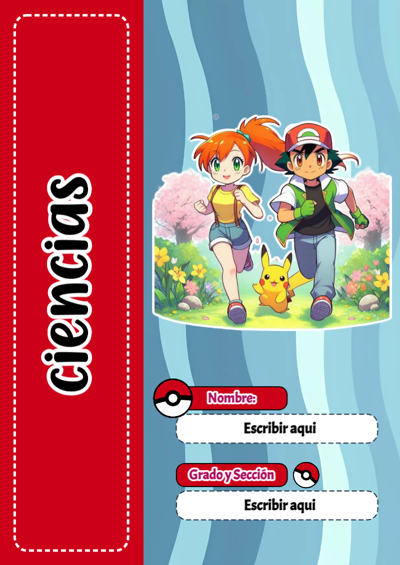 Portada de Pokemon de Ciencias Editable para Imprimir Gratis