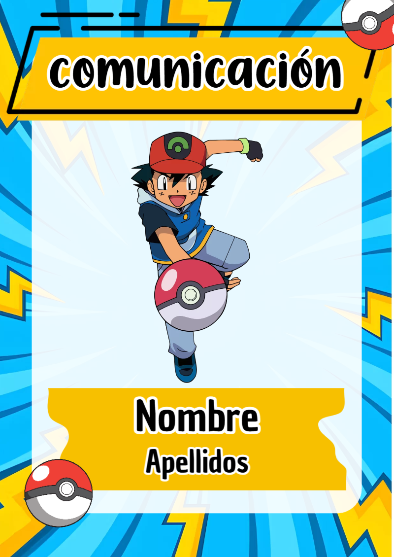 Portada de Pokemon de Comunicación Editable para Imprimir Gratis