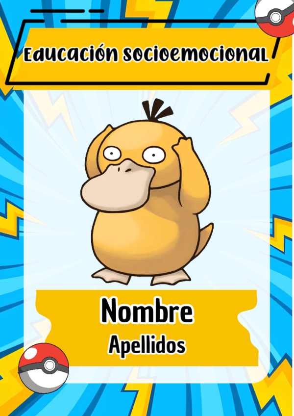 Portada de Pokemon de Educación Socioemocional para cuaderno ideal para niños - diseño exclusivo y original