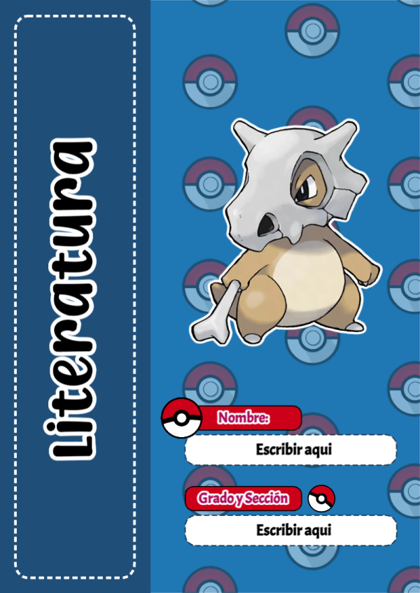 Portada de Pokemon de Literatura para cuaderno con diseño bonito - perfecto para organizar tus apuntes