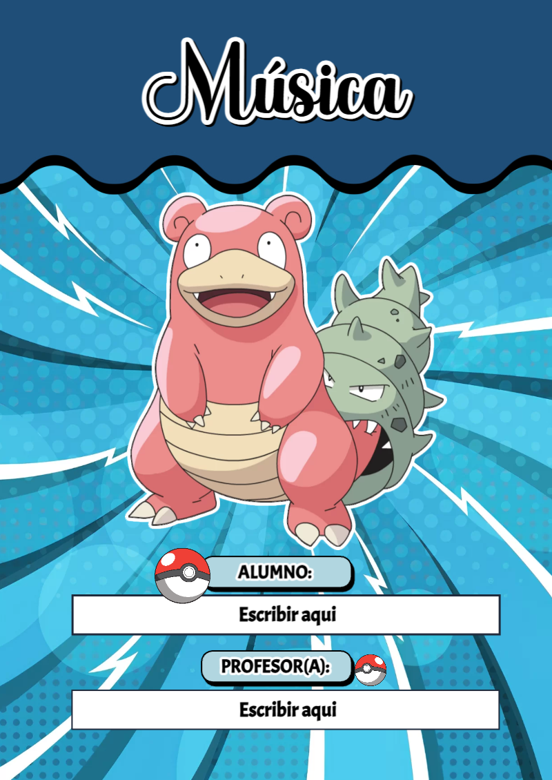 Portada de Pokemon de Música Editable para Imprimir Gratis