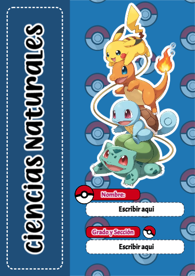 Portada de Pokemon de Pokemon de Ciencias Naturales para cuaderno con estilo infantil - para personalizar tus materias