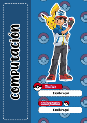 Portada de Pokemon de Pokemon de Computación para cuaderno con diseño escolar - disponible para descarga gratuita