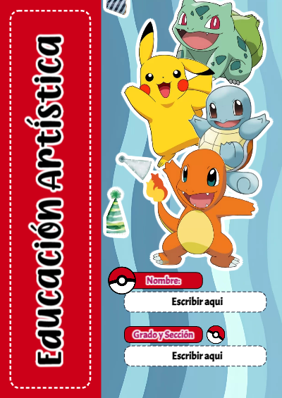 Portada de Pokemon de Pokemon de Educación Artística Editable para Imprimir Gratis