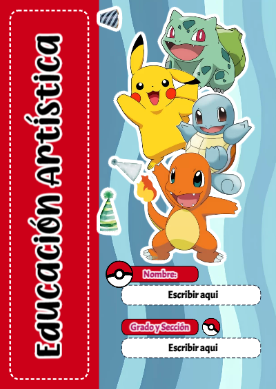 Portada de Pokemon de Pokemon de Educación Artística Editable para Imprimir Gratis