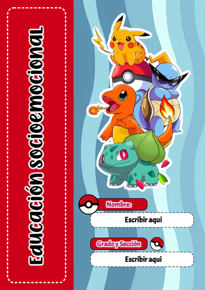 Portada de Pokemon de Pokemon de Educación Socioemocional Editable para Imprimir Gratis