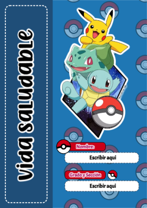Portada de Pokemon de Pokemon de Vida Saludable para cuaderno con estilo creativo - perfecto para organizar tus apuntes