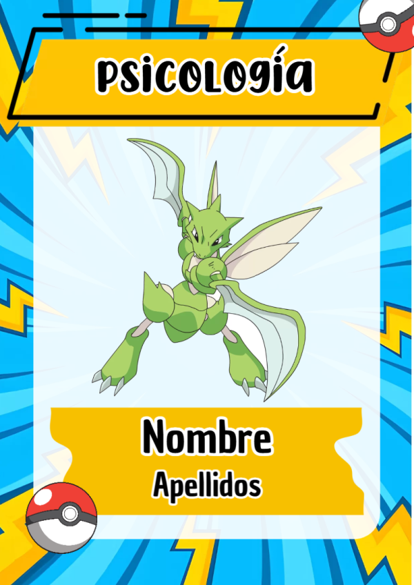 Portada de Pokemon de Psicología para cuaderno escolar creativa - para todas las edades y grados