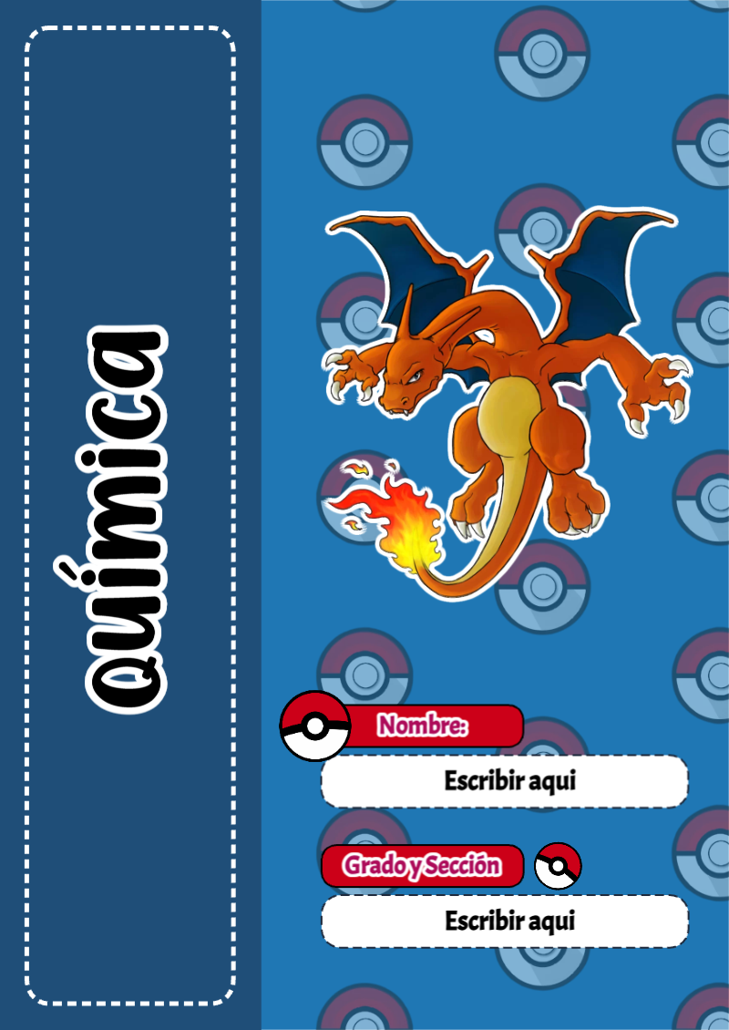 Portada de Pokemon de Química Editable para Imprimir Gratis