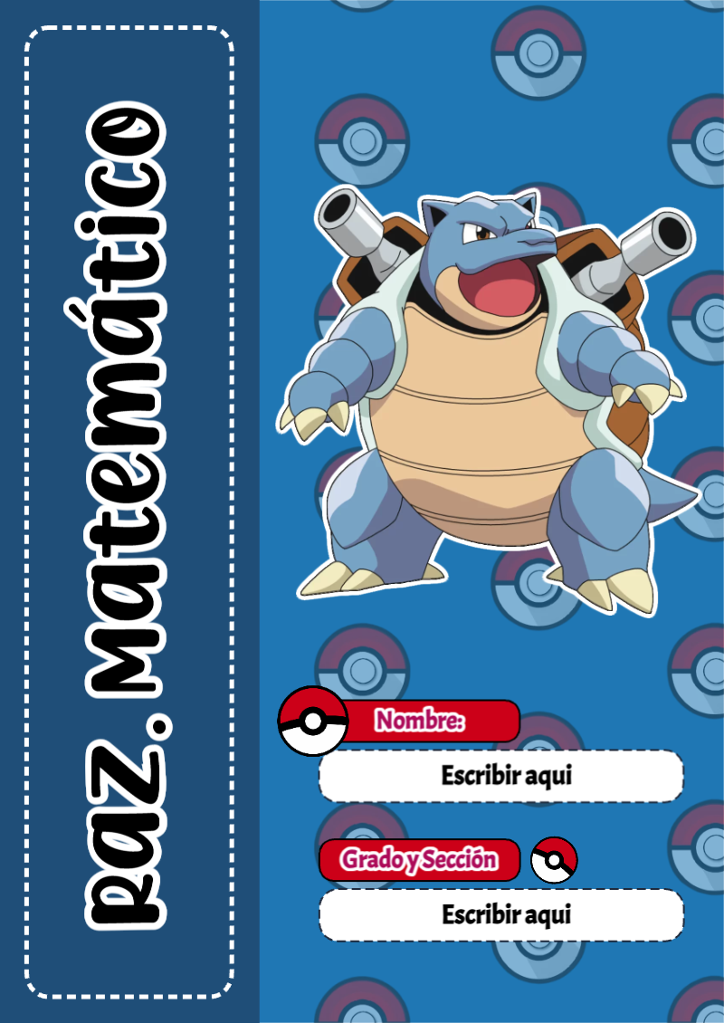 Portada de Pokemon de Raz. Matemático Editable para Imprimir Gratis