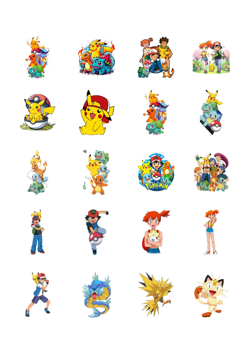 Stickers de Pokemon para Imprimir en PDF Gratis (Diseño 2) para imprimir y recortar gratis - ideal para el nuevo año escolar