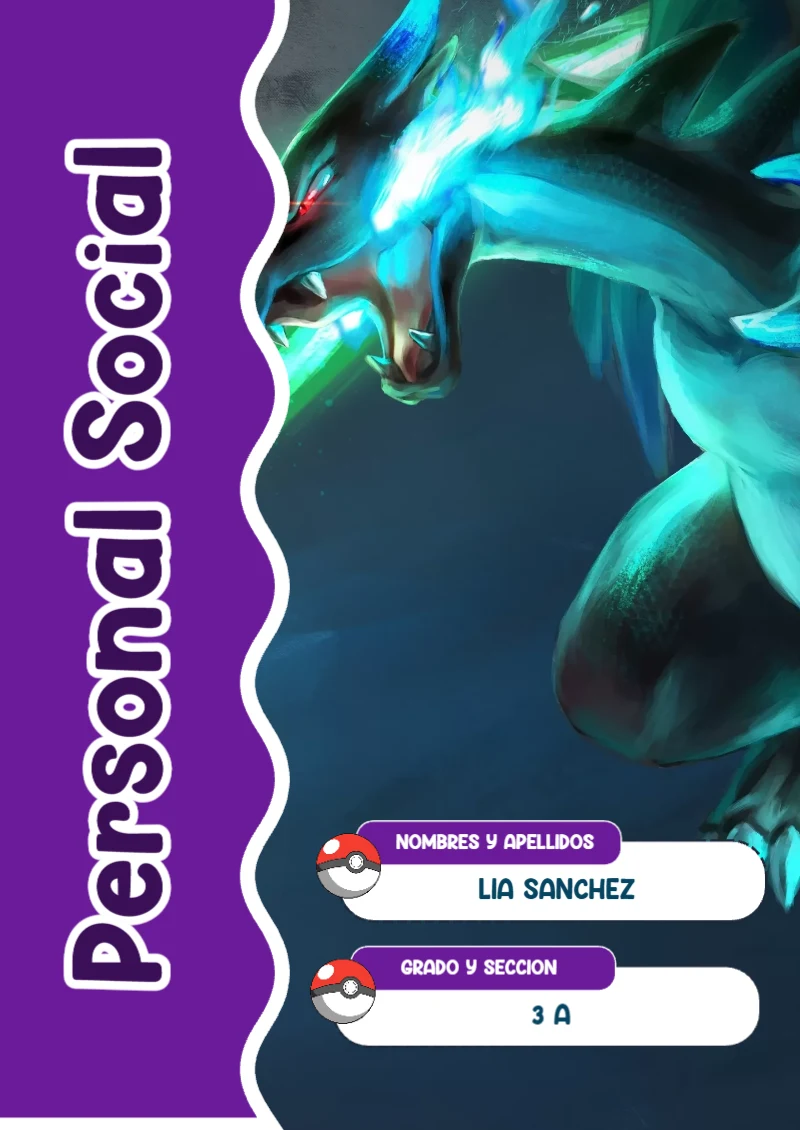 Portada de Pokemon Personal Social para cuaderno para estudiantes - tendencia educativa 2026