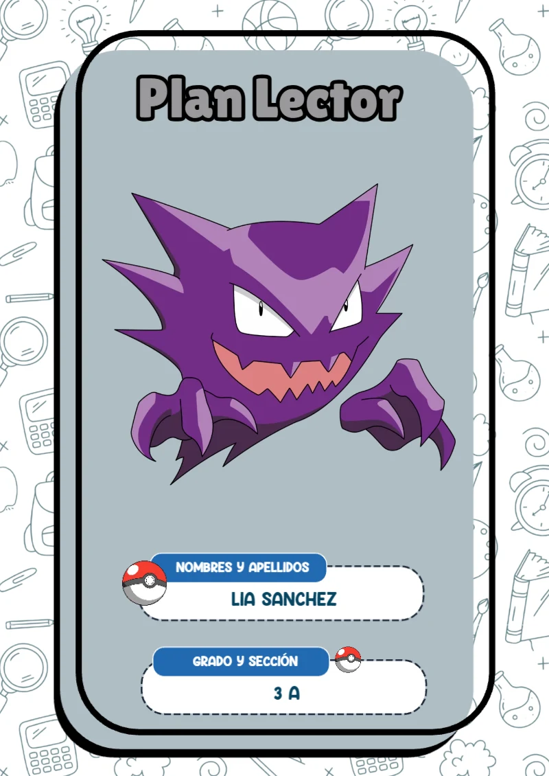 Portada de Pokemon Plan Lector Editable para Imprimir Gratis