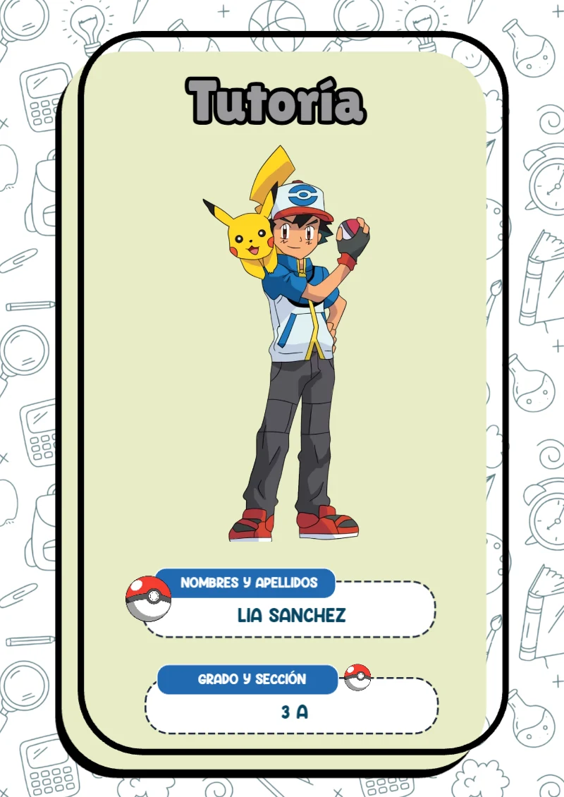 Portada de Pokemon Tutoría para cuaderno llamativa y bonita - disponible para descarga gratuita