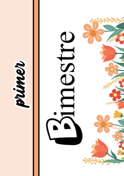 Portada de 1ER PRIMER BIMESTRE Editable para Imprimir Gratis