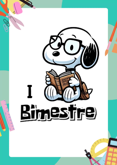 Portada de 1er primer bimestre Snoopy Editable para Imprimir Gratis