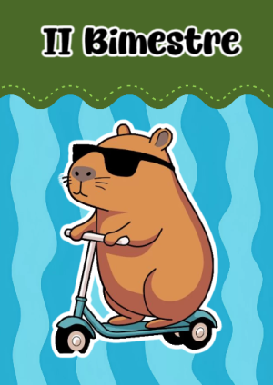 Portada de Portada de 2do segundo bimestre Capibara Editable para Imprimir Gratis para cuaderno decorativa y bonita - versión premium para imprimir