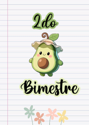 Portada de Portada de 2do segundo bimestre Editable para Imprimir Gratis para cuaderno lista para imprimir en A4 - diseño exclusivo y original