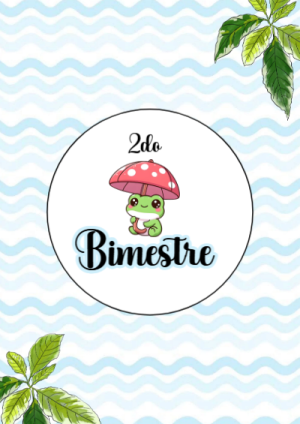 Portada de Portada de 2DO SEGUNDO BIMESTRE Editable para Imprimir Gratis para cuaderno en formato A4 - versión premium para imprimir