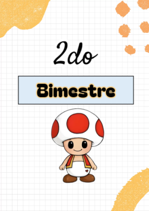 Portada de Portada de 2do segundo bimestre Editable para Imprimir Gratis para cuaderno en formato A4 - diseño exclusivo y original