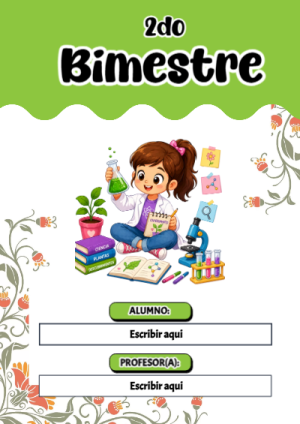 Portada de Portada de 2do segundo bimestre Editable para Imprimir Gratis para cuaderno con estilo infantil - ideal para el nuevo año escolar