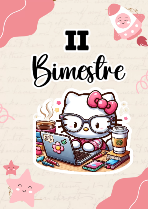 Portada de Portada de 2do segundo bimestre hello kitty Editable para Imprimir Gratis para cuaderno para estudiantes - ideal para el nuevo año escolar
