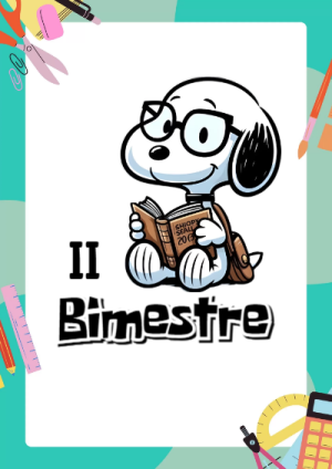 Portada de Portada de 2do segundo bimestre Snoopy Editable para Imprimir Gratis para cuaderno para estudiantes - estilo único para estudiantes