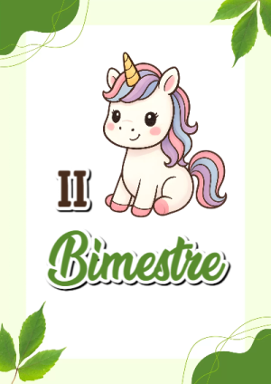 Portada de Portada de 2do segundo bimestre unicornio Editable para Imprimir Gratis para cuaderno con estilo creativo - con colores vivos y llamativos