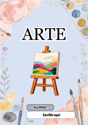 Portada de Portada de ARTE Editable para Imprimir Gratis para cuaderno lista para imprimir en A4 - para el regreso a clases