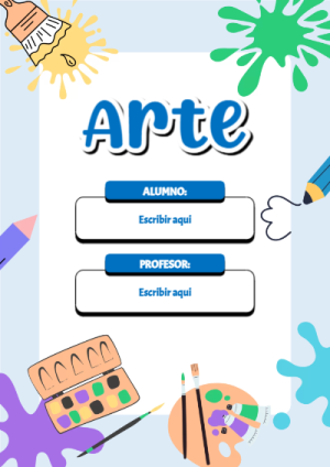 Portada de Portada de ARTE Editable para Imprimir Gratis para cuaderno escolar para imprimir gratis - para todas las edades y grados