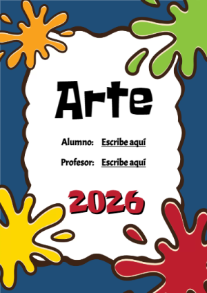 Portada de Portada de Arte Editable para Imprimir Gratis para cuaderno para estudiantes - ideal para cuadernos de espiral
