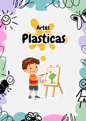 Portada de Portada de Artes Plasticas Editable para Imprimir Gratis para cuaderno ideal para niños - disponible para descarga gratuita