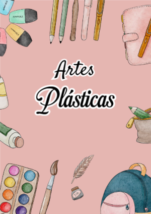 Portada de Portada de artes plasticas Editable para Imprimir Gratis para cuaderno llamativa y bonita - tendencia educativa 2026