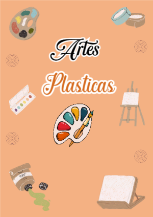 Portada de Portada de artes plasticas Editable para Imprimir Gratis para cuaderno para estudiantes - formato digital listo para usar
